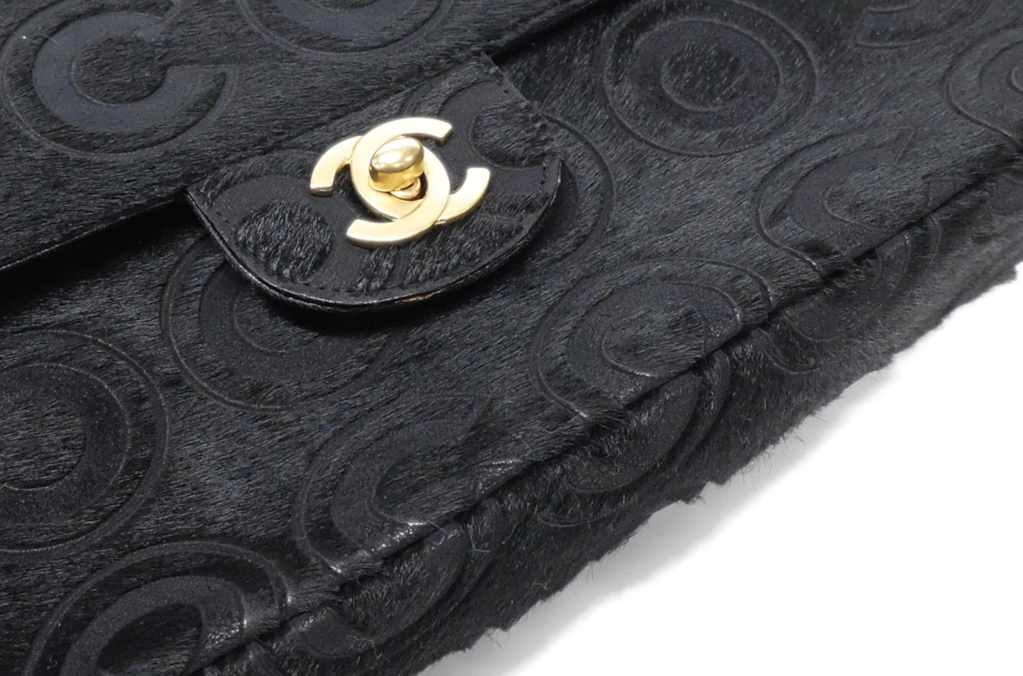 Black Chanel Single Flap Bag Coco - CalfSkin - Pony-Style  For Sale