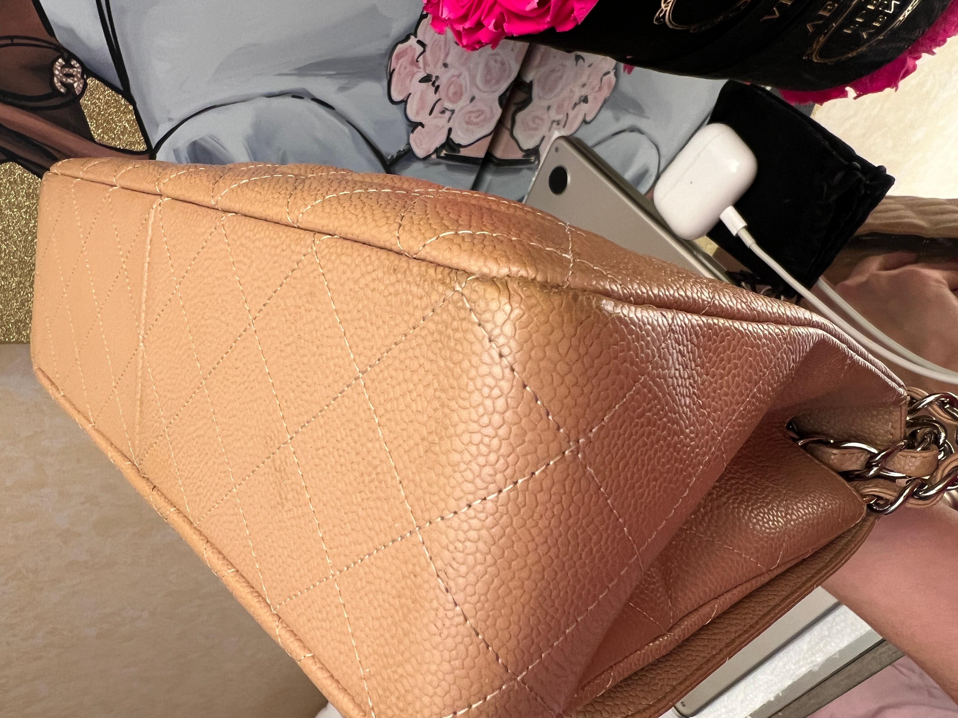 Chanel Single Flap Caviar Jumbo Bag with SHW For Sale 7