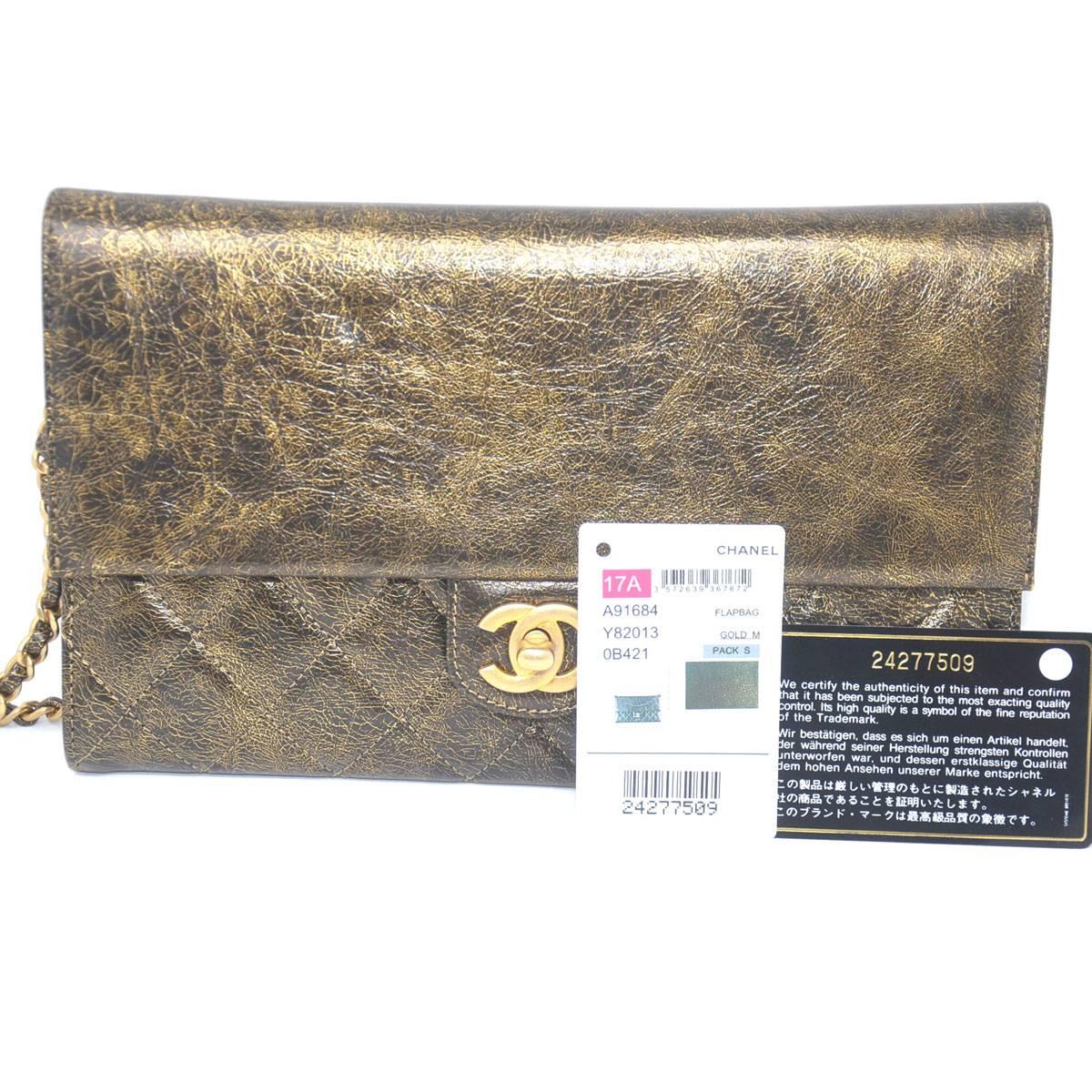 Chanel Single Flap Gold Leather Small Handbag 6