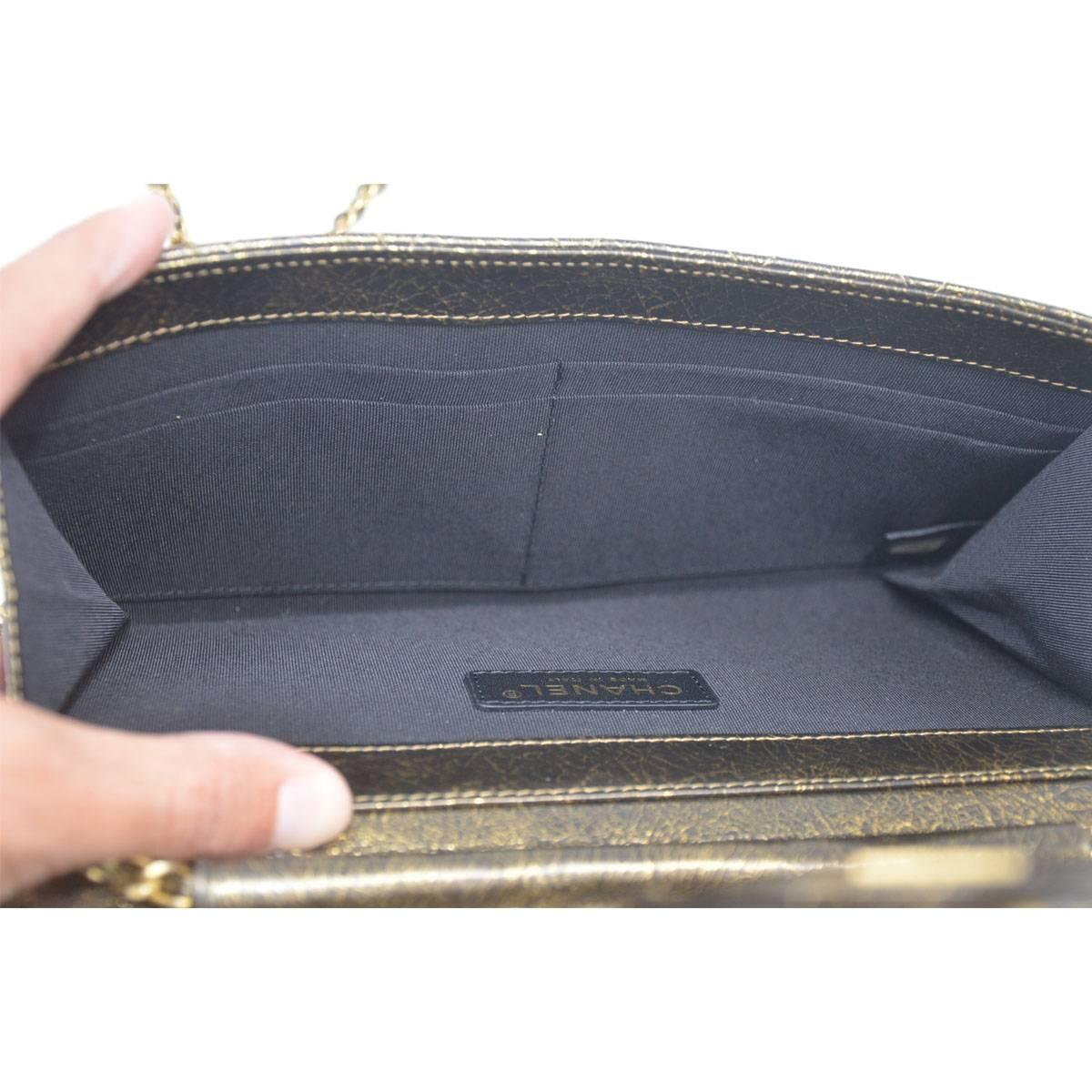 Chanel Single Flap Gold Leather Small Handbag 4