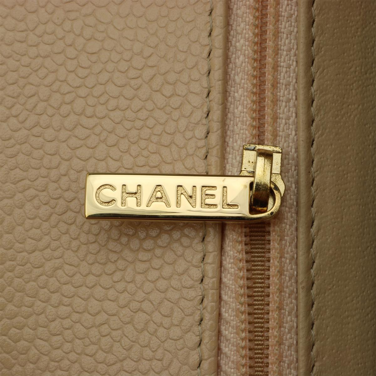 CHANEL Single Flap Jumbo Bag Beige Clair Caviar with Gold Hardware 2009 12