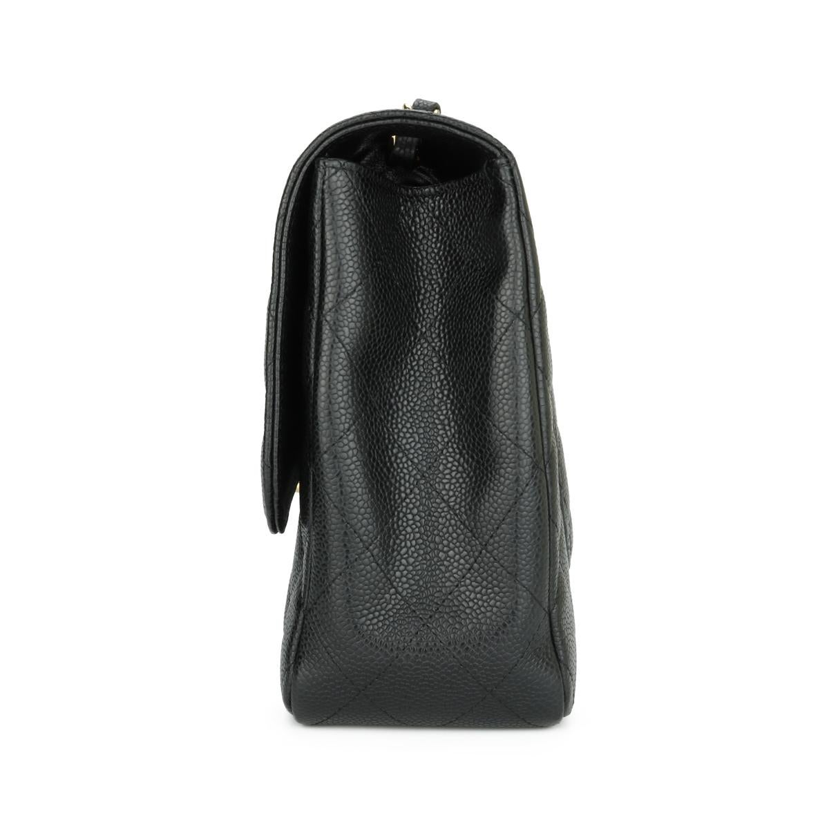 CHANEL Single Flap Jumbo Bag Black Caviar with 24k Gold Plated Hardware 2007 1