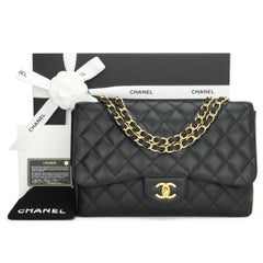 CHANEL Single Flap Jumbo Bag Black Caviar with Gold Hardware 2010