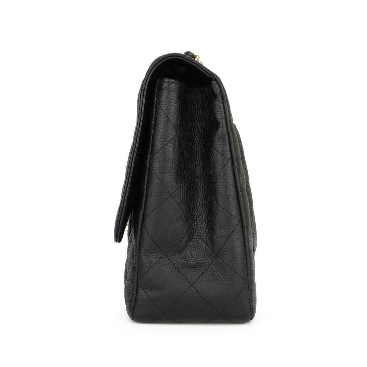 CHANEL Single Flap Jumbo Bag Black Caviar with Gold Hardware 2010 2