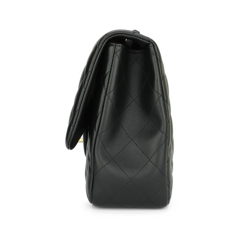 CHANEL Single Flap Jumbo Bag Black Lambskin with Gold Hardware 2010 For Sale 1