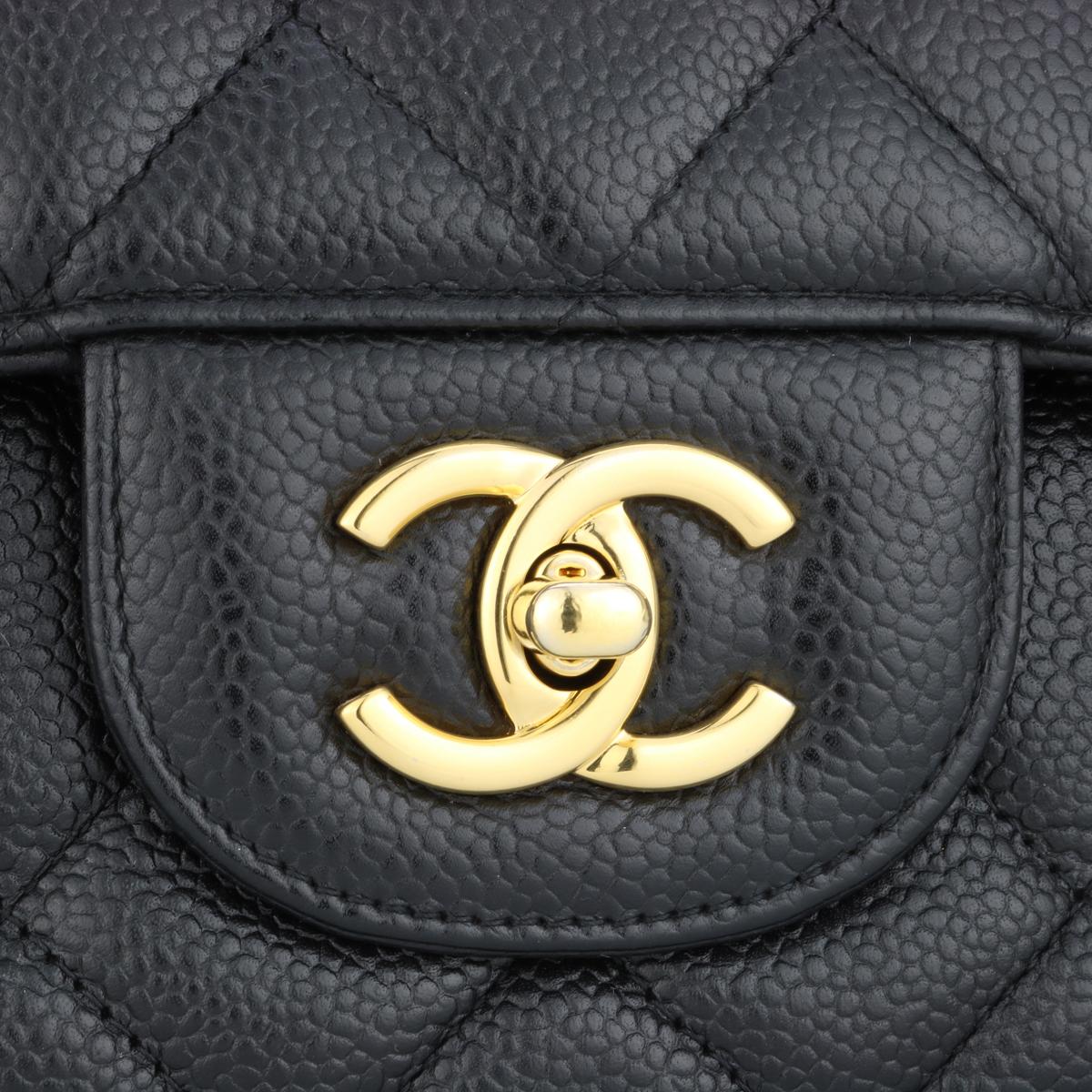 CHANEL Single Flap Maxi Bag Black Caviar with Gold Hardware 2010 In Good Condition In Huddersfield, GB