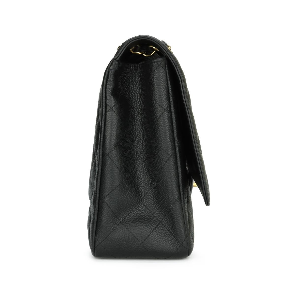 CHANEL Single Flap Maxi Bag Black Caviar with Gold Hardware 2010 1