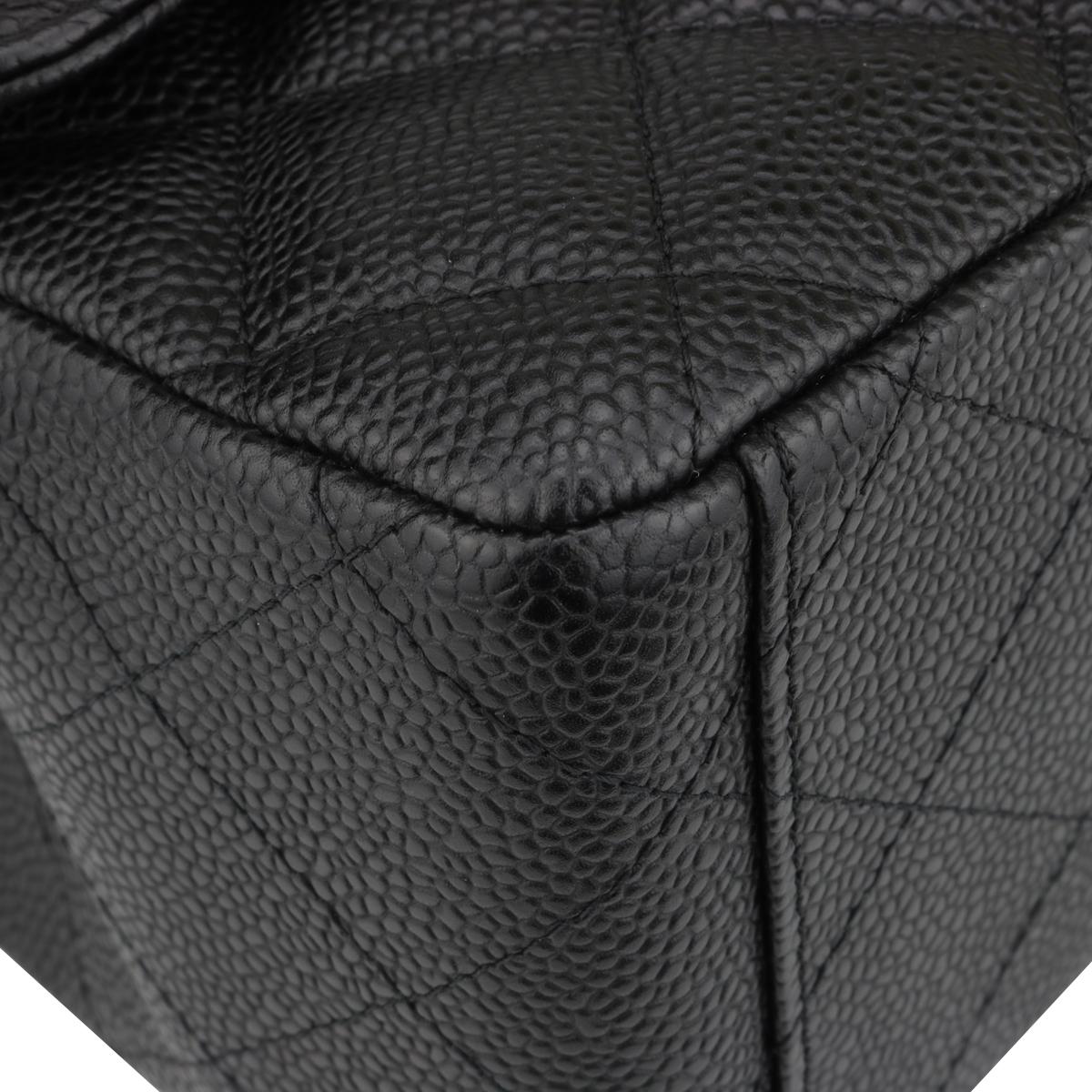 CHANEL Single Flap Maxi Bag Black Caviar with Silver Hardware 2010 1