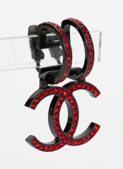 Chanel Single Red Crystals CC Earring