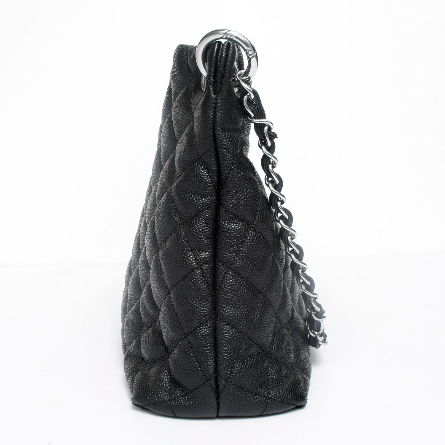 Black Chanel Single Strap Limited Edition Easy Caviar Grand Shop Zip Bag