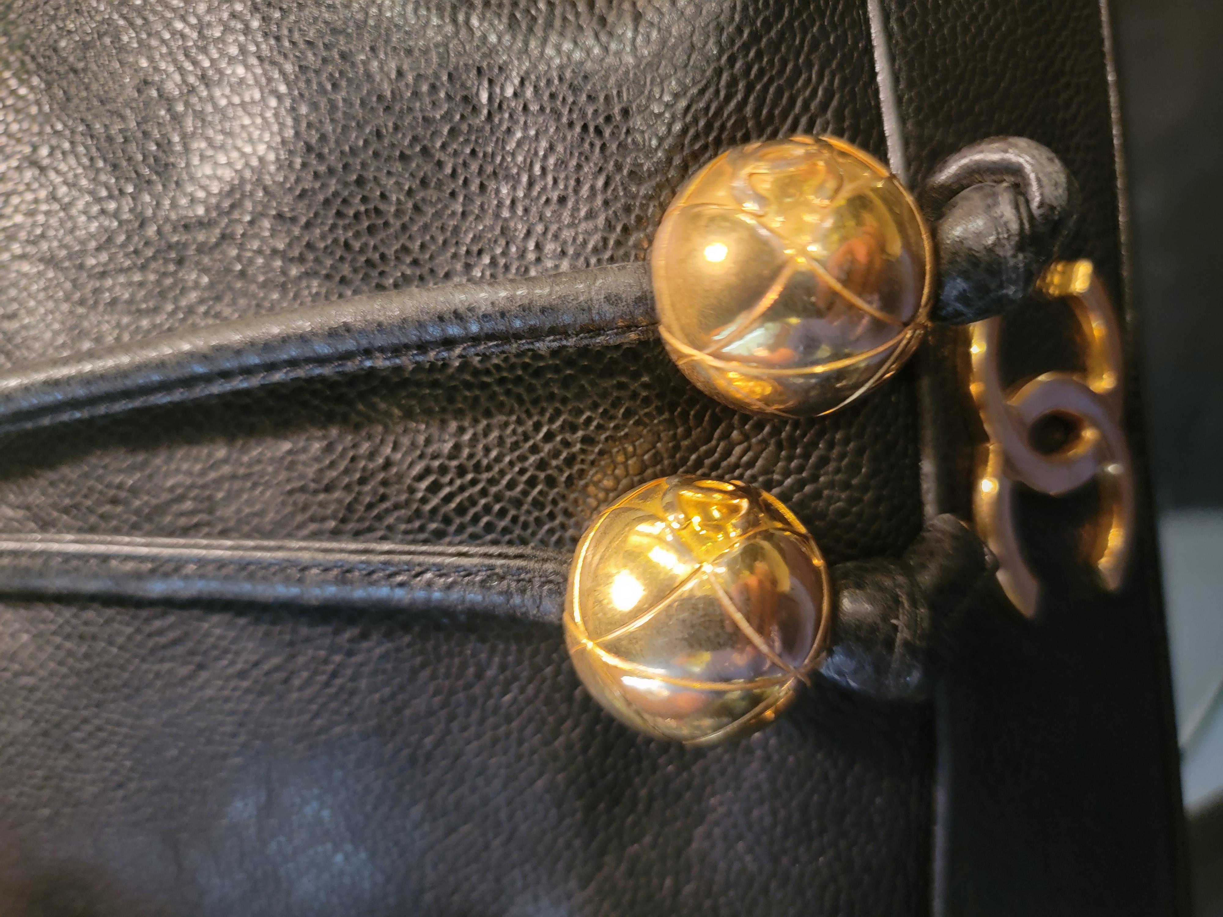Chanel Six CC Caviar Leather DrawString Pendant Shoulder bag 4