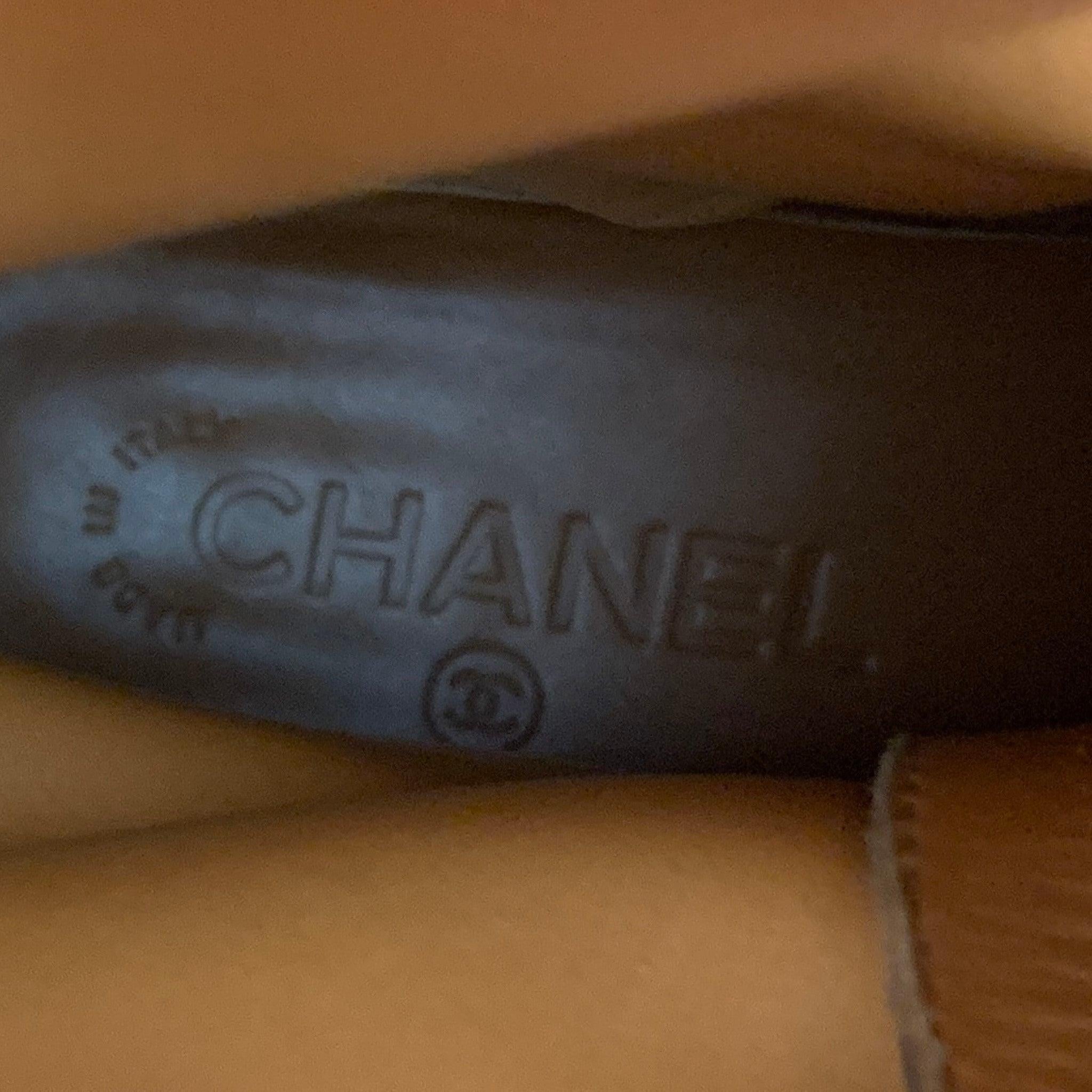 CHANEL Size 10 Black Leather Riding Boots 3