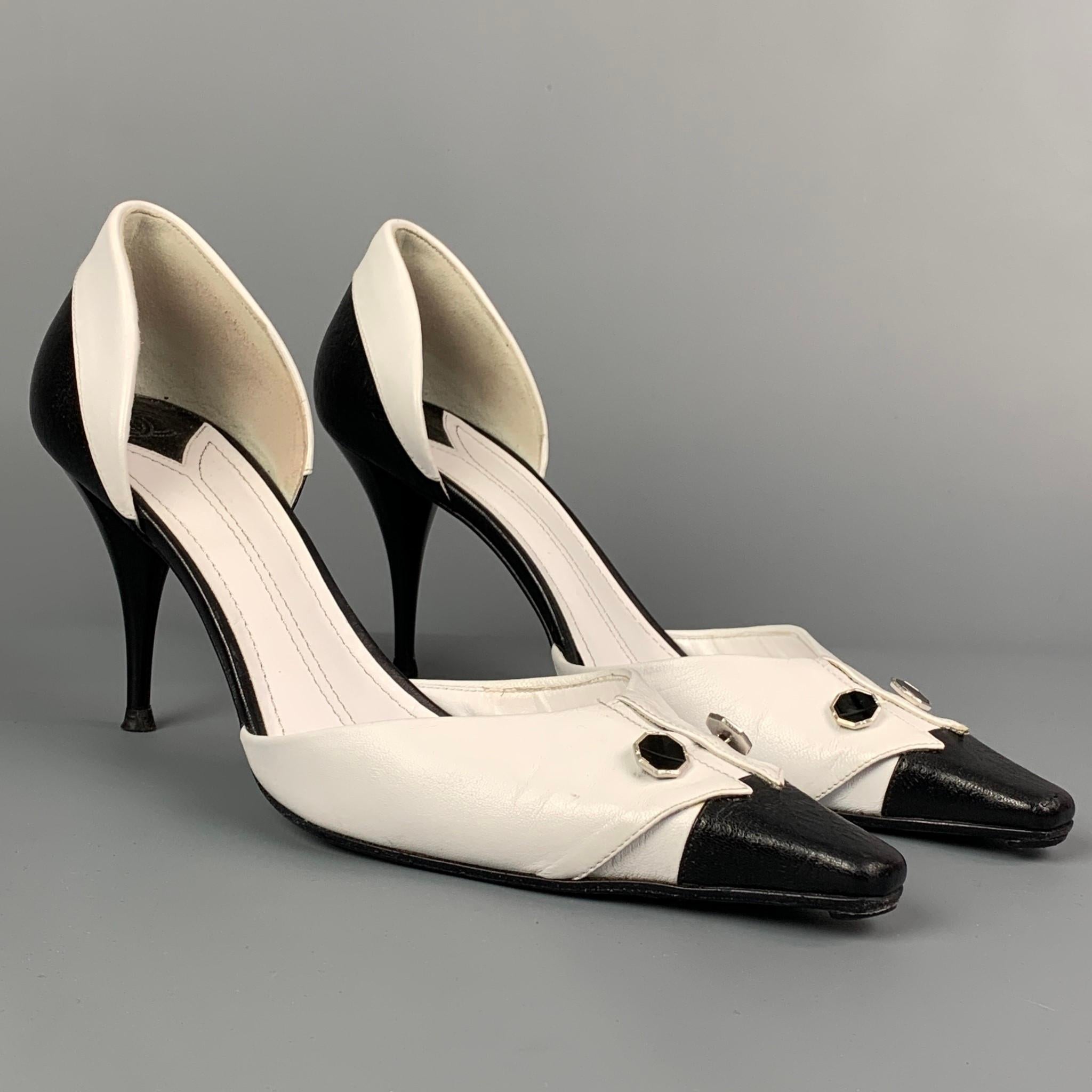 Two Tone Chanel Pumps - 4 For Sale on 1stDibs  two tone heels, two tone  pumps, two toned heels