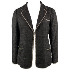 Chanel 08A Tweed Checked Metallic Blazer