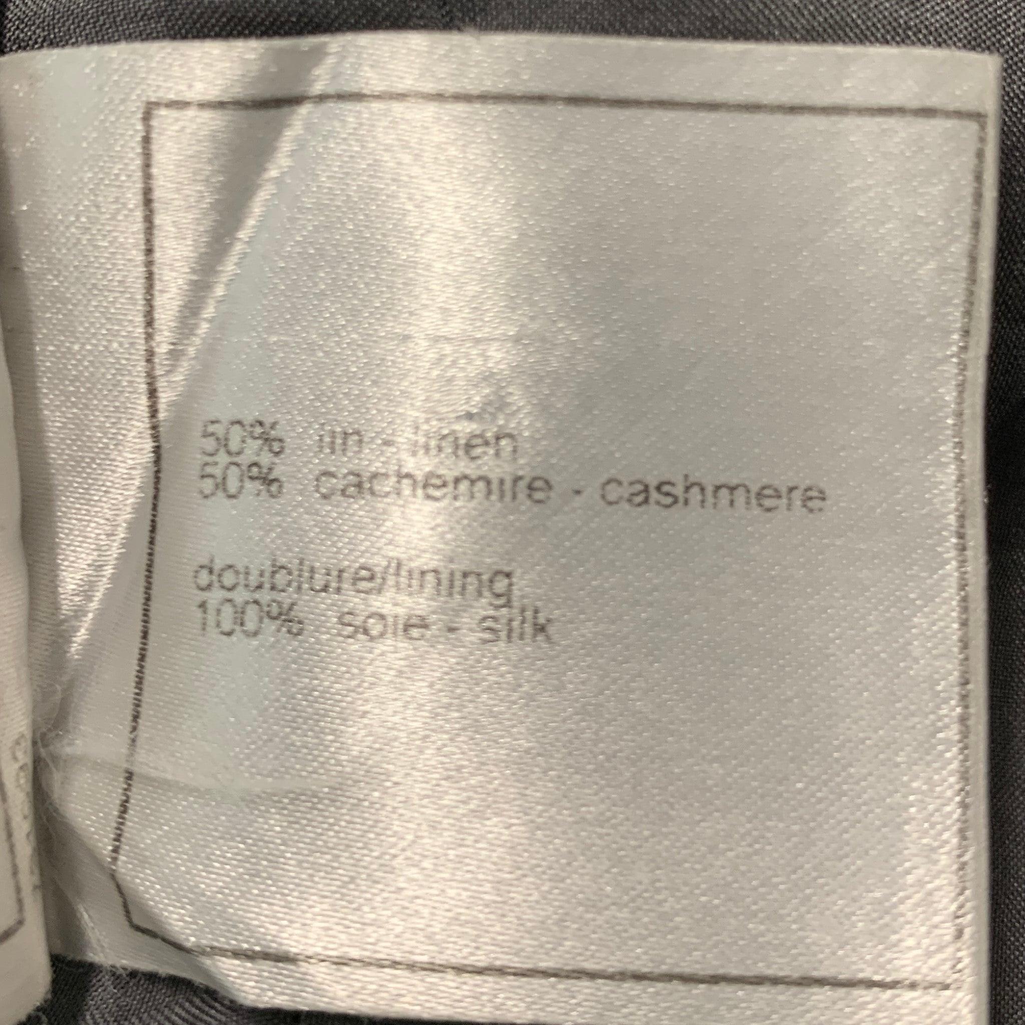 CHANEL Size 2 Grey Linen Cashmere A-Line Skirt For Sale 1