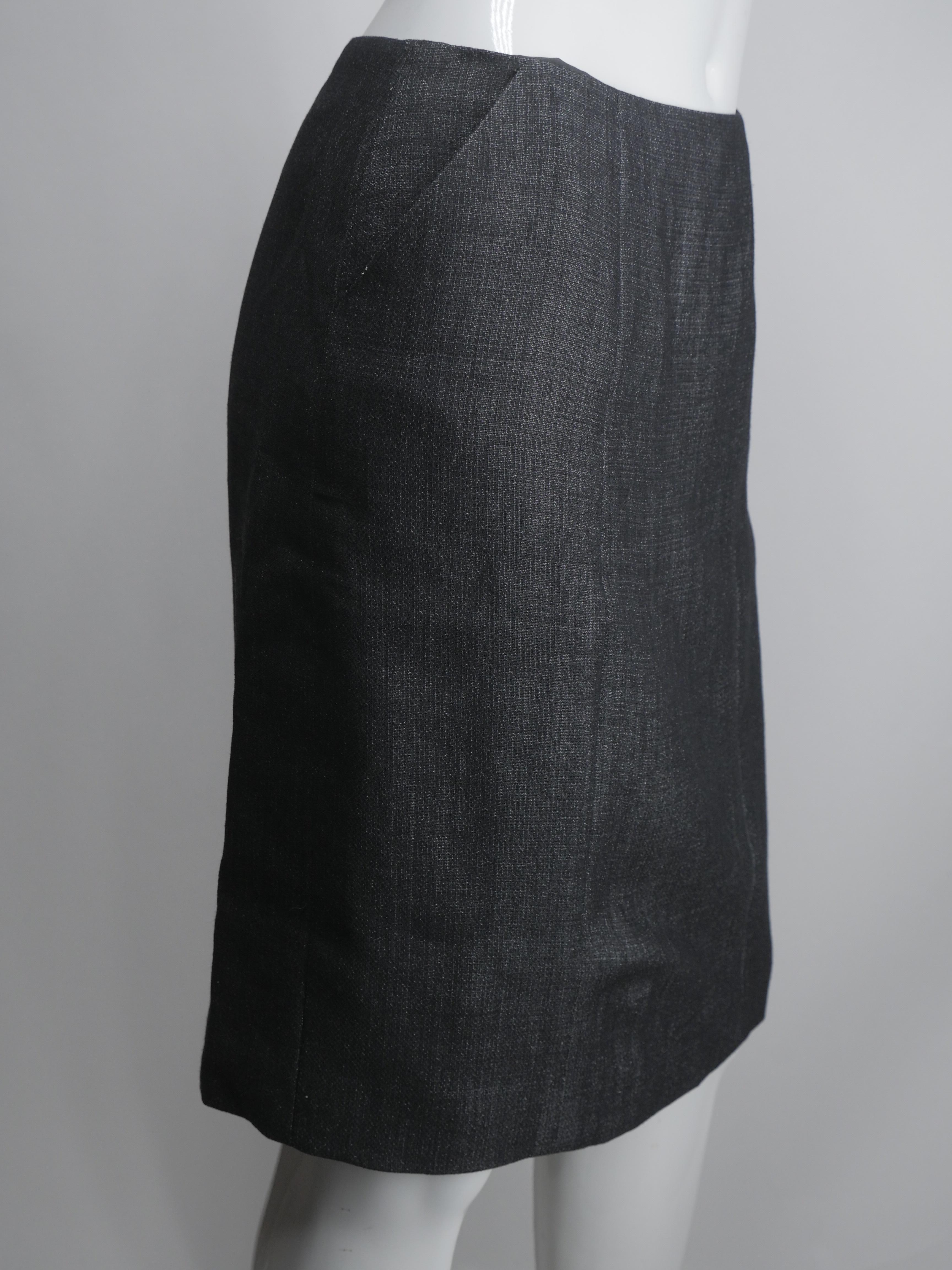 Chanel Size 38 99A Black Metallic Skirt Suit 6
