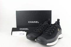 Chanel Size 39.5 Bubble Quilted Black CC Trainer Sneaker G35617 9CC4