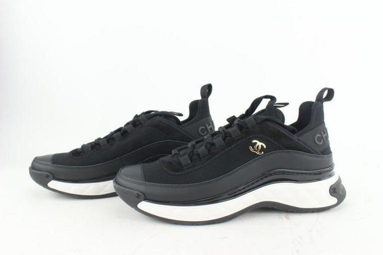 Chanel Size 39.5 Bubble Quilted Black CC Trainer Sneaker G35617 9CC4 at  1stDibs