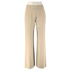 CHANEL Size 4 Beige Silk Straight Dress Pants