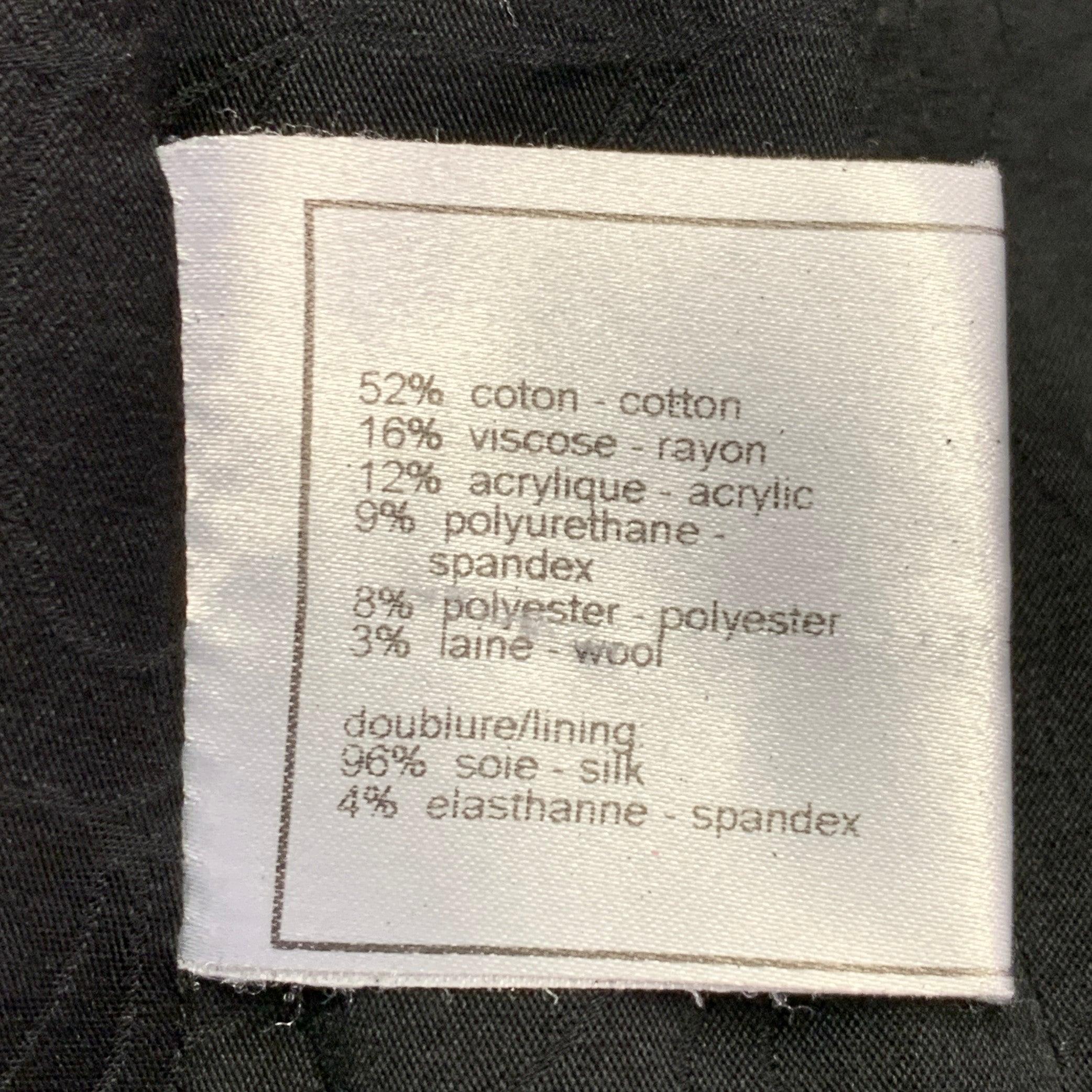 CHANEL Size 4 Black Cotton Blend Boucle Single Breasted Jacket Blazer For Sale 4
