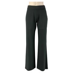 CHANEL Size 4 Black Silk Straight Dress Pants