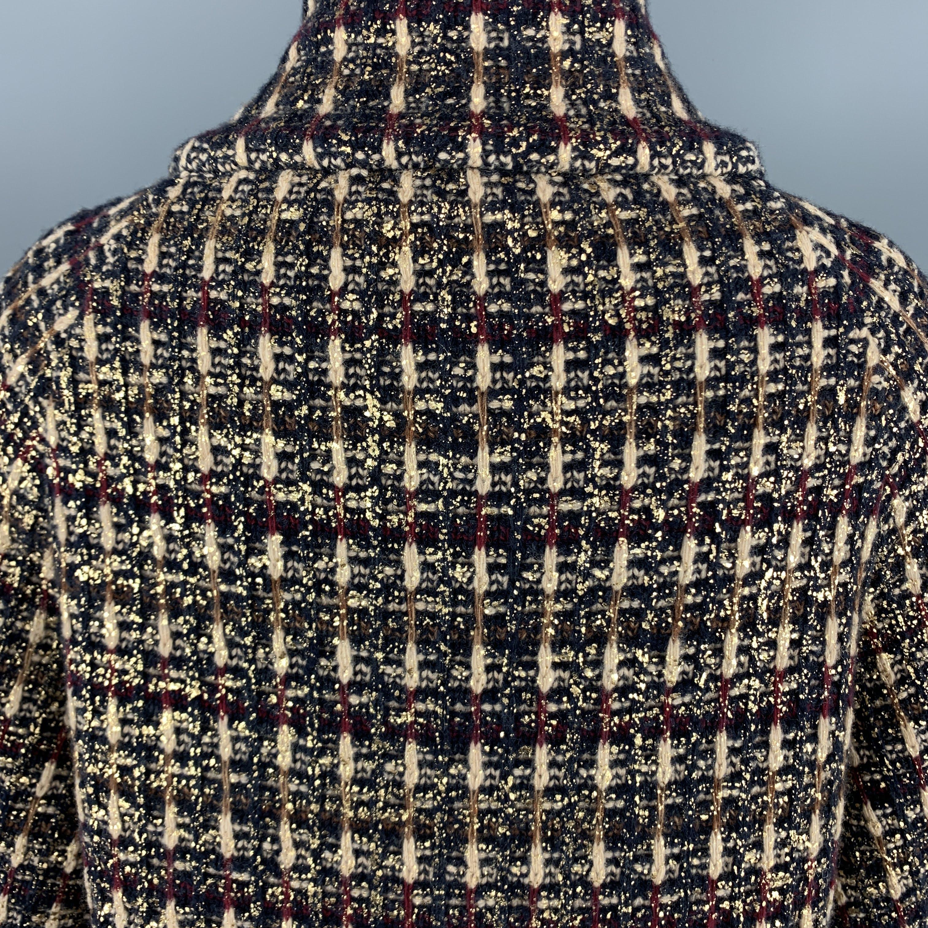 CHANEL Size 4 Gold Splatter Tweed Pre Fall 2011 Paris Byzance Tweed Coat 4