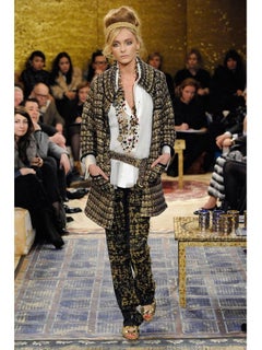 CHANEL Size 4 Gold Splatter Tweed Pre Fall 2011 Paris Byzance Tweed Coat