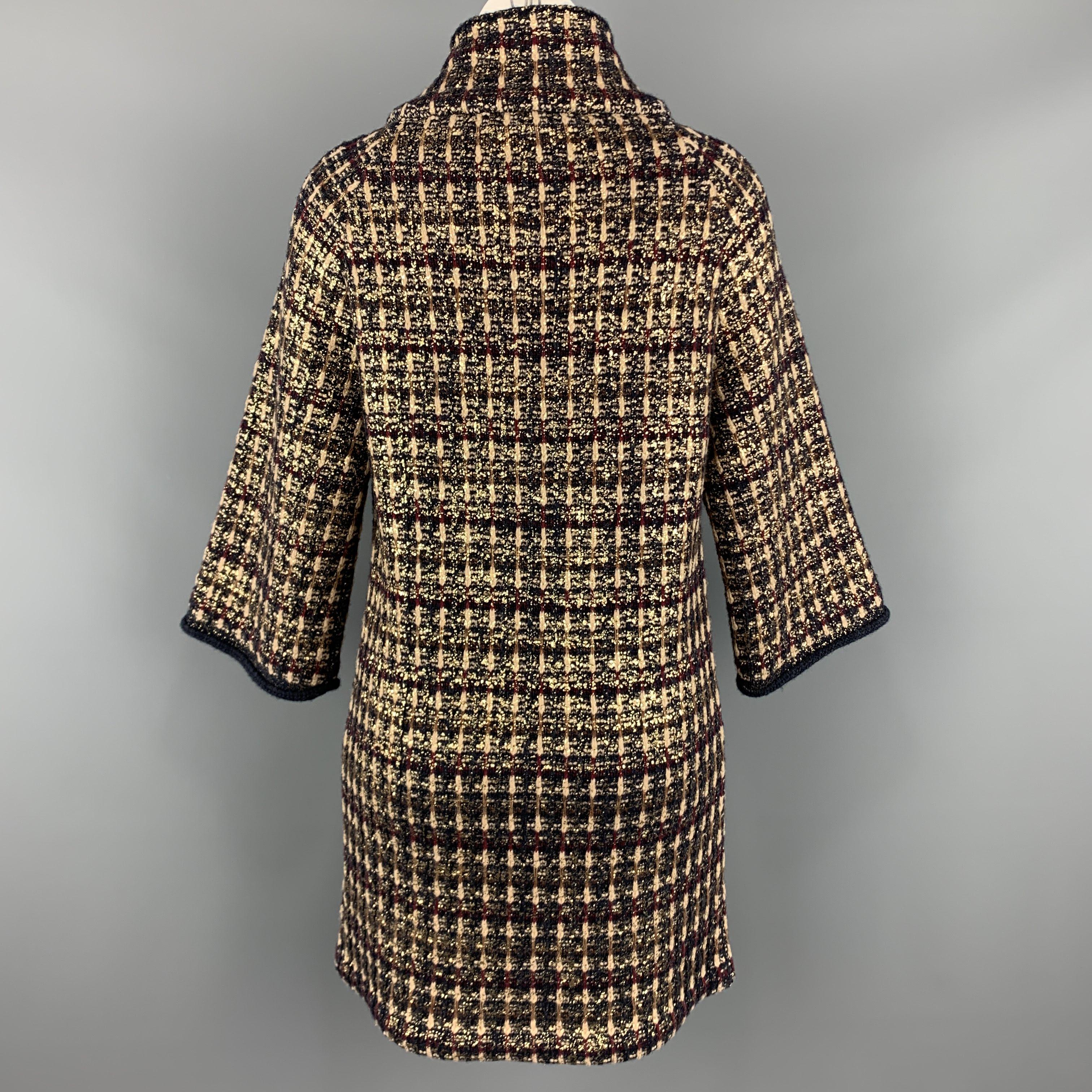 CHANEL Size 4 Gold Splatter Tweed Pre Fall 2011 Paris Byzance Tweed Coat 3