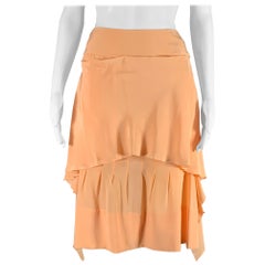 CHANEL Size 4 Orange Sorbet Silk Layered Skirt