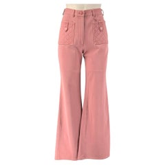 CHANEL Size 4 Pink Cotton Straight Casual Pants