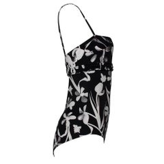Chanel Size 40 Black Floral Swimsuit