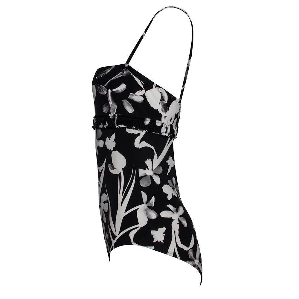 Chanel Size 40 Black Floral Swimsuit For Sale 1