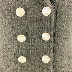 CHANEL Size 6 Black Wool Nylon Double Breasted Blazer
