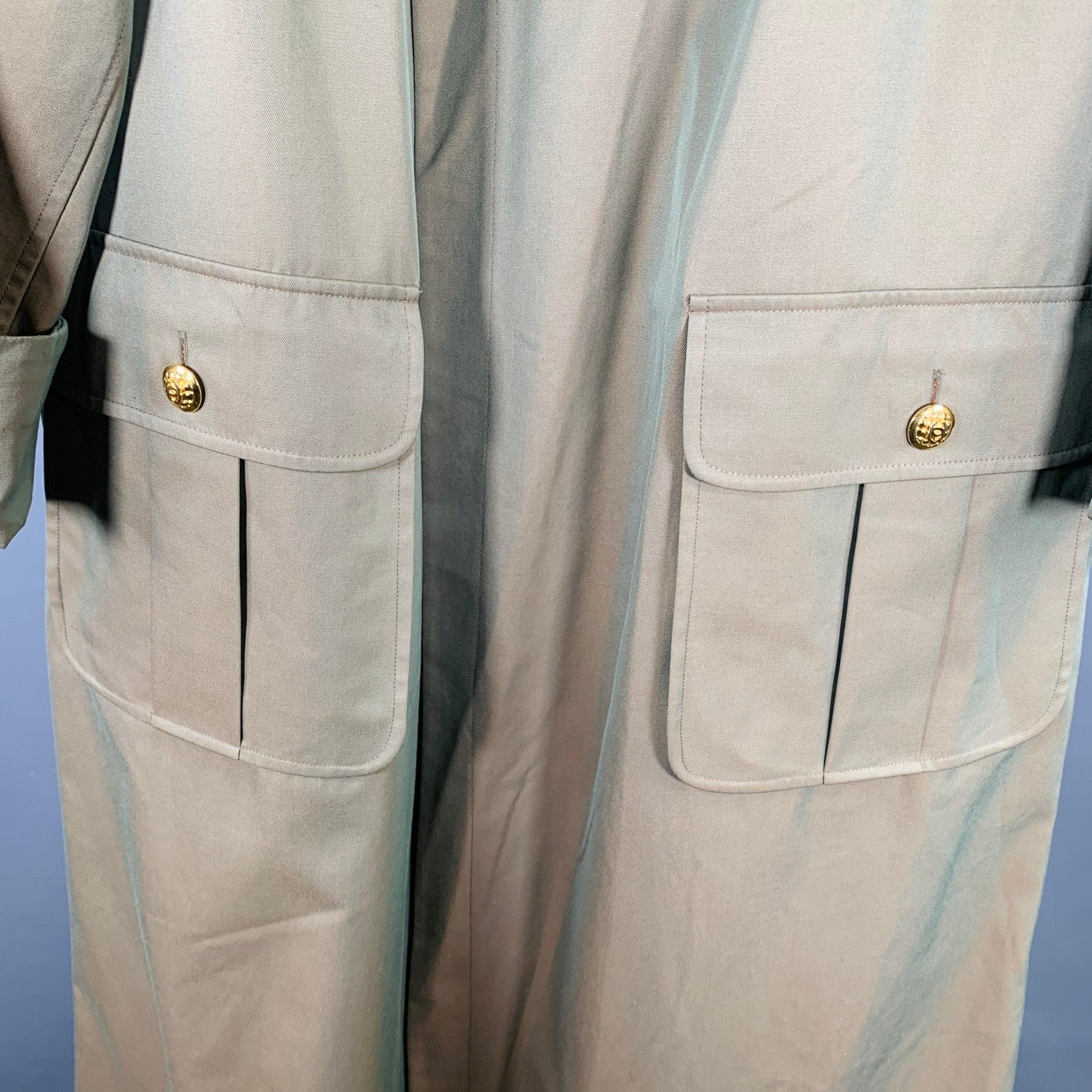 CHANEL Size 6 Green Chartreuse Cotton Iridescent Open Front Coat 1