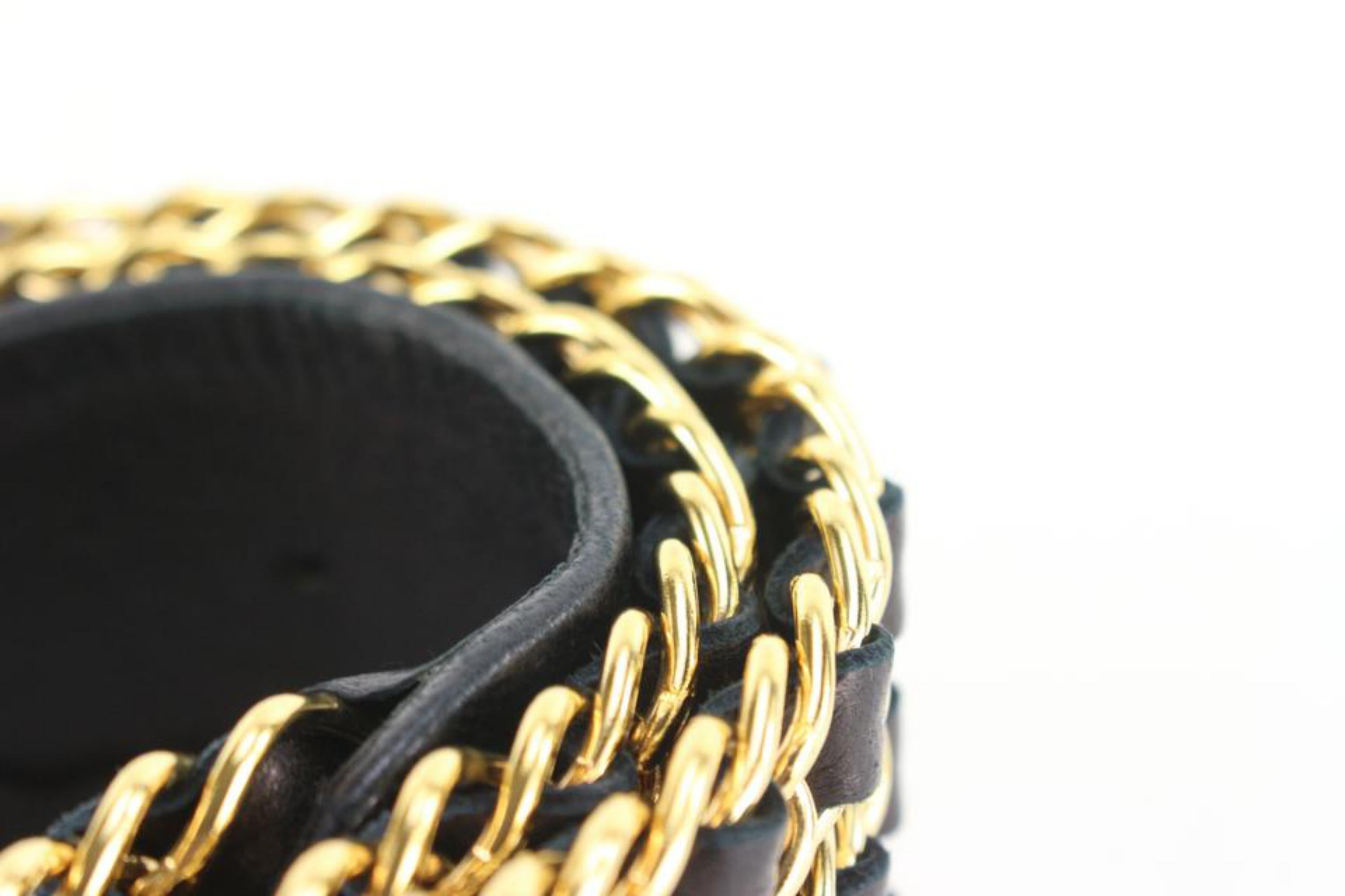 Chanel Size 70/28 1980's Triple Chain Belt Interlaced Gold Chain 34cc824s 3