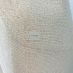 CHANEL Size 8 Cream Cotton  Acrylic Sleeveless Mid-Calf Dress