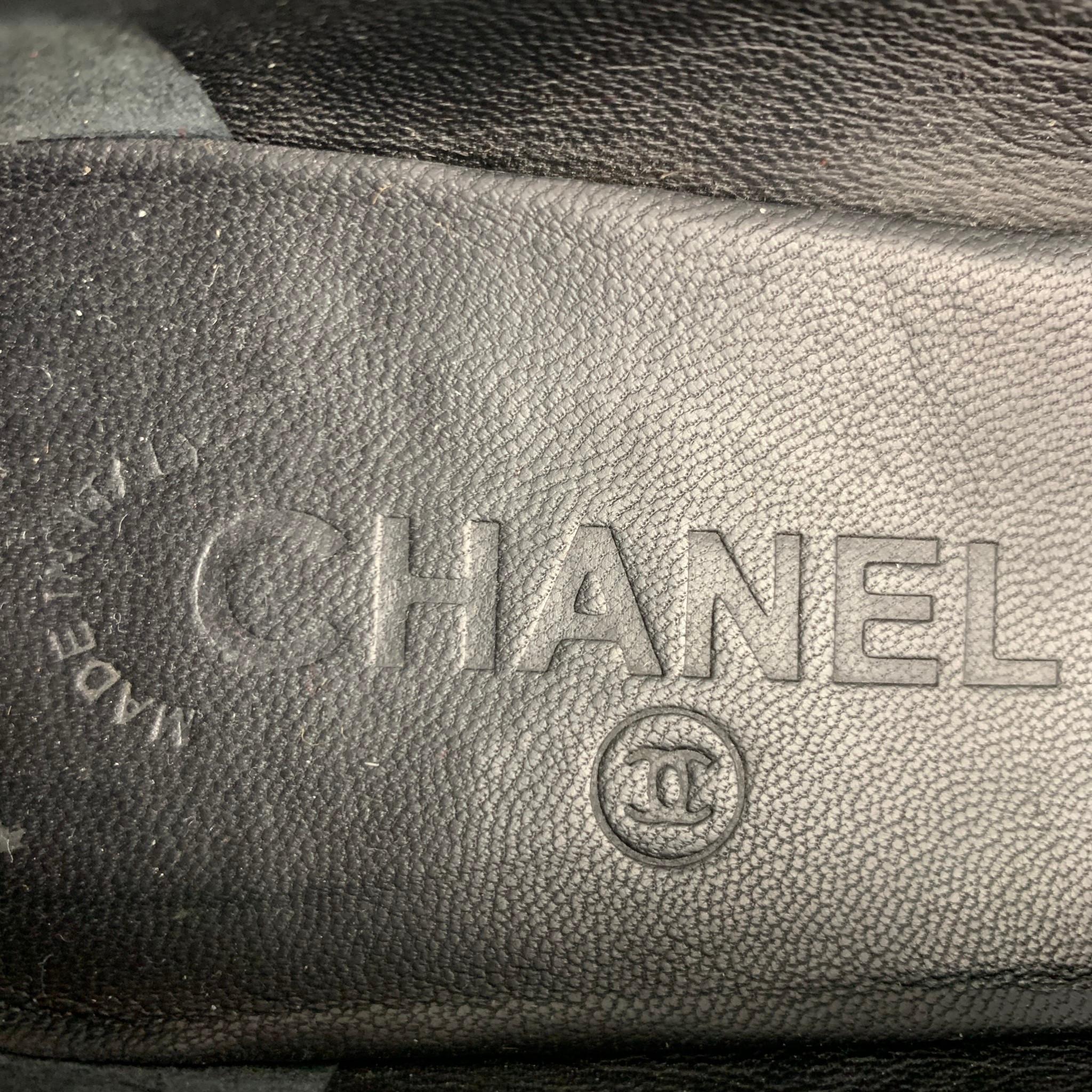 Women's CHANEL Size 8.5 Black Patent Leather Mary Jane Flats