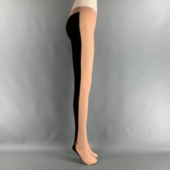 CHANEL Leggings noirs nus en nylon color block taille M