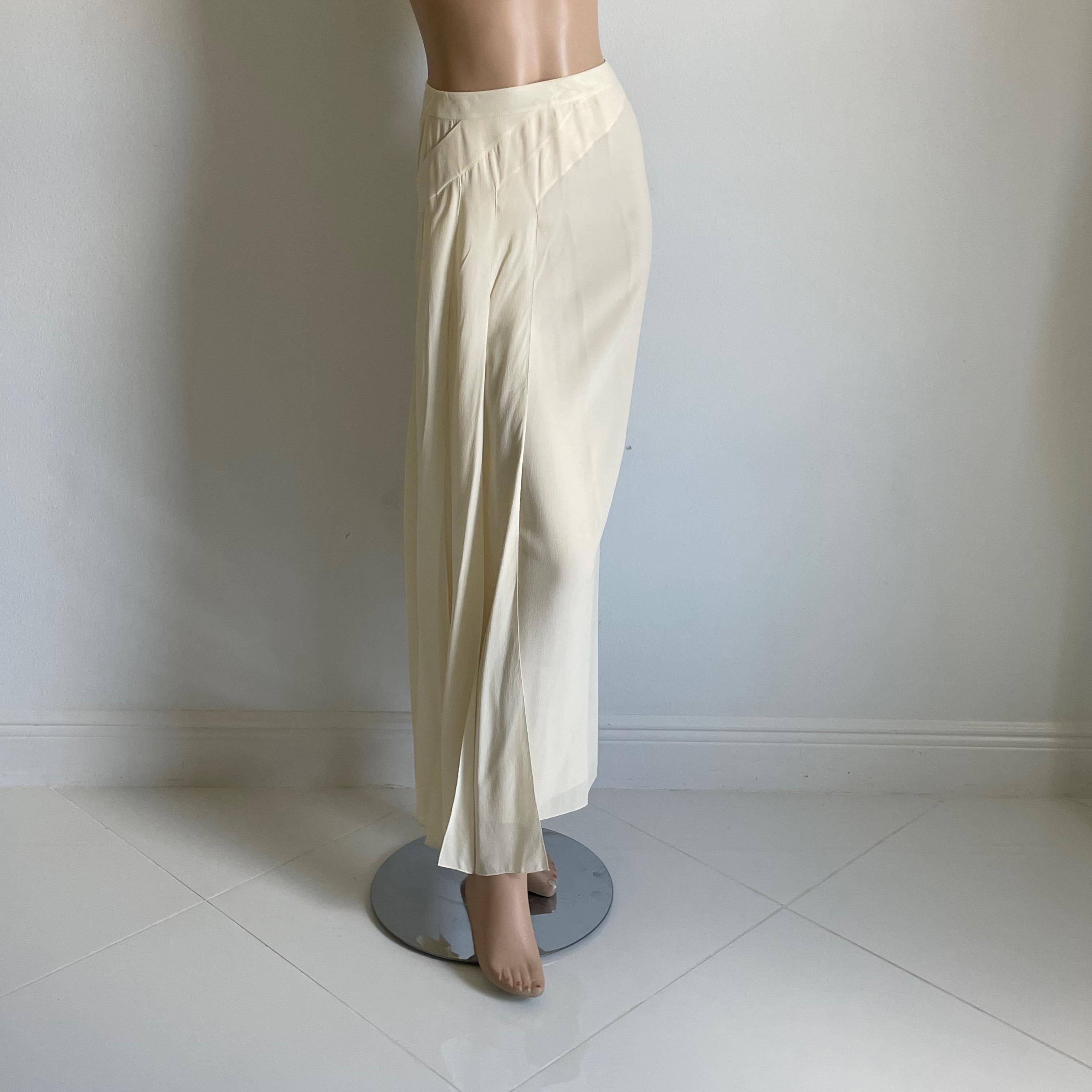 Chanel Skirt Long Asymmetric Panels Silk Crepe Maxi Spring 1999 Vintage en Bueno estado para la venta en Port Saint Lucie, FL