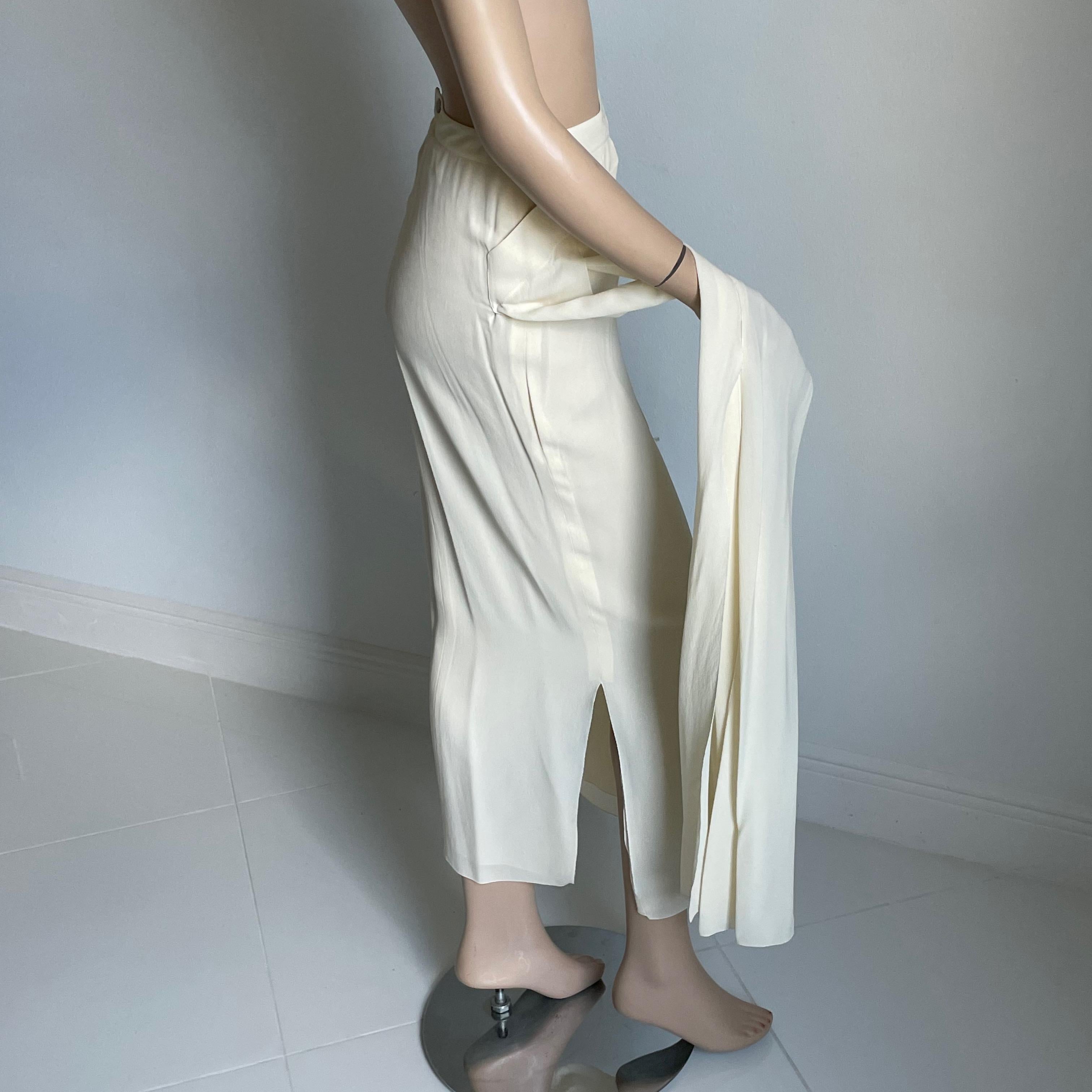 Chanel Skirt Long Asymmetric Panels Silk Crepe Maxi Spring 1999 Vintage en venta 1