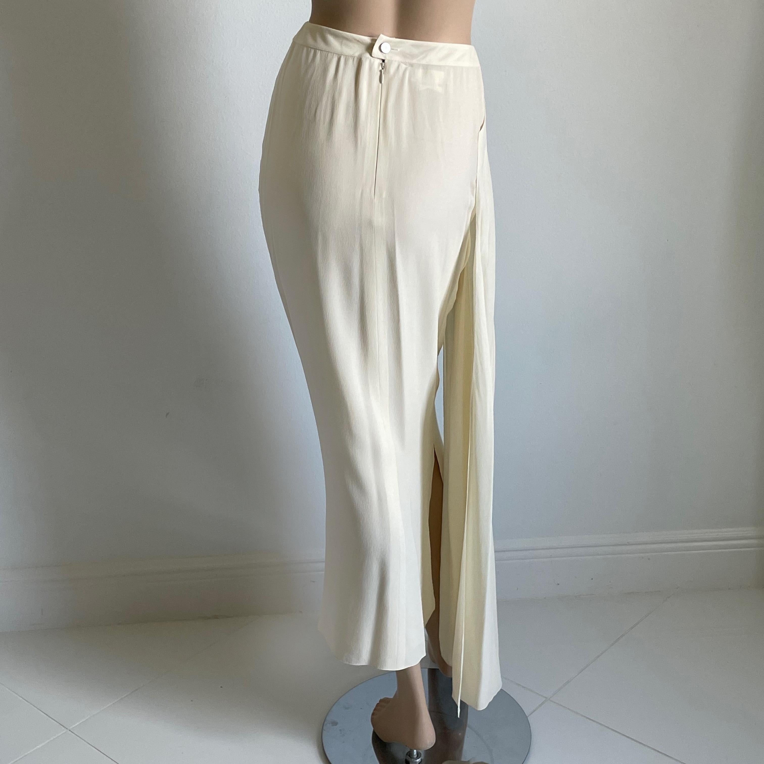 Chanel Skirt Long Asymmetric Panels Silk Crepe Maxi Spring 1999 Vintage en venta 2