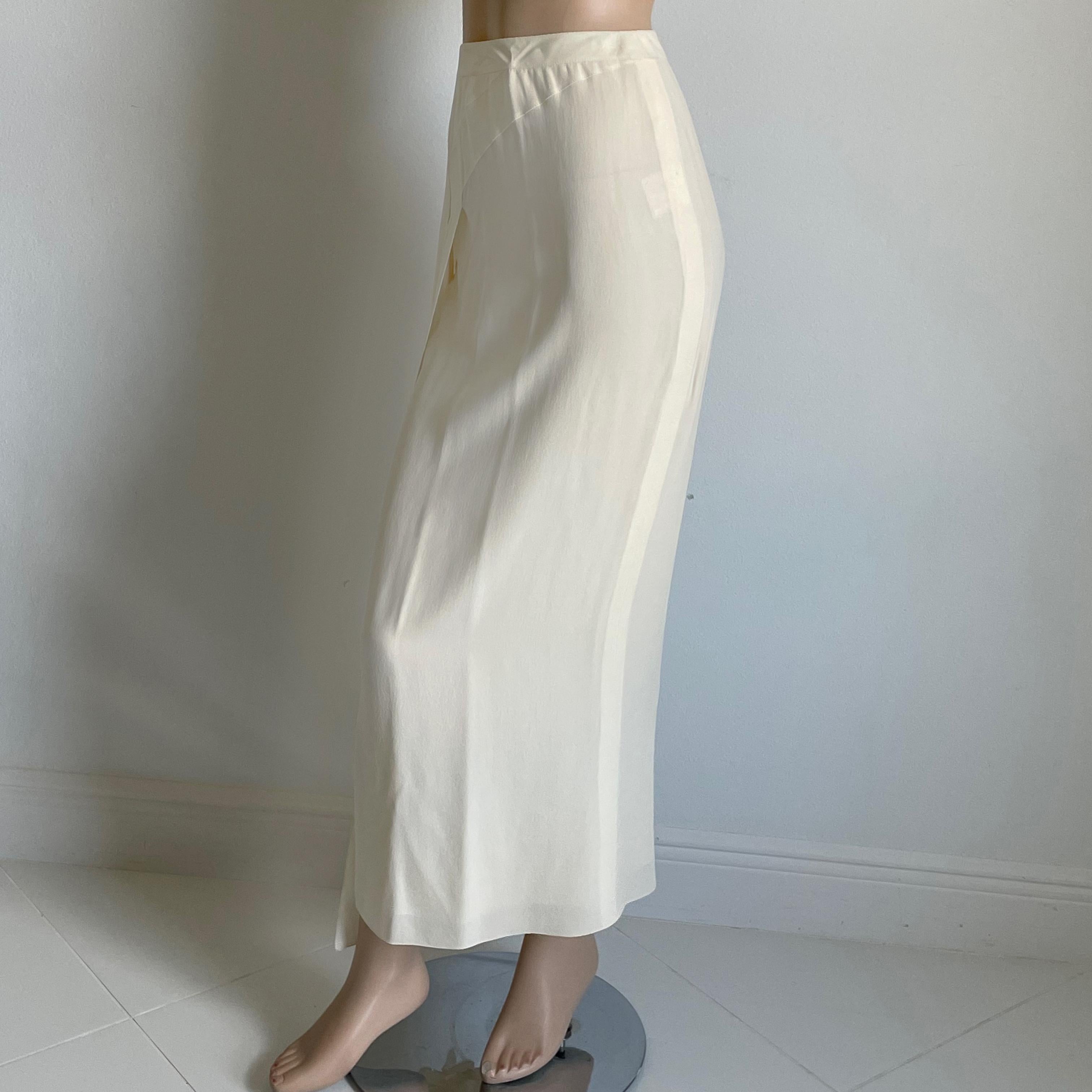 Chanel Skirt Long Asymmetric Panels Silk Crepe Maxi Spring 1999 Vintage en venta 3