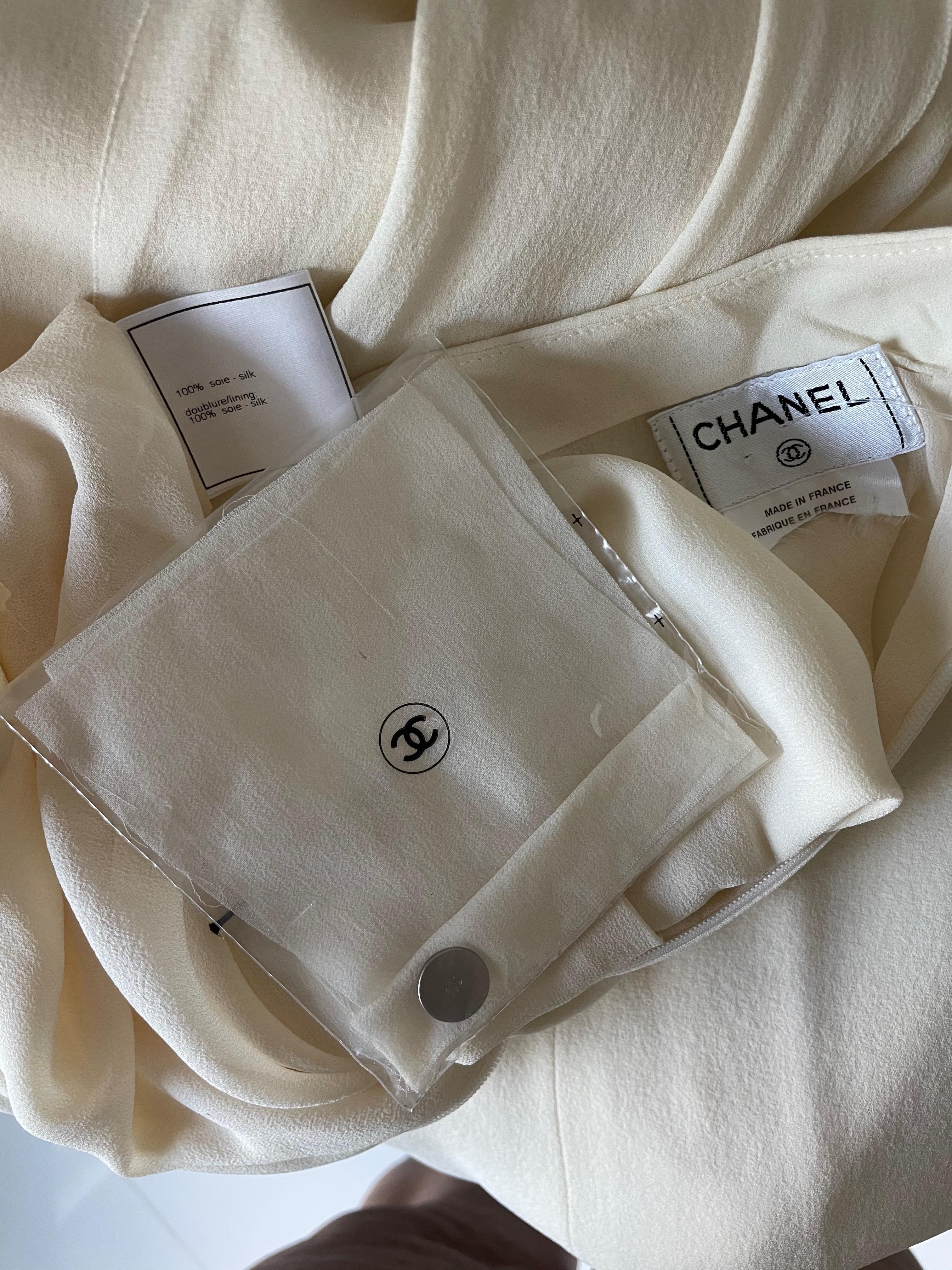 Chanel Skirt Long Asymmetric Panels Silk Crepe Maxi Spring 1999 Vintage en venta 4