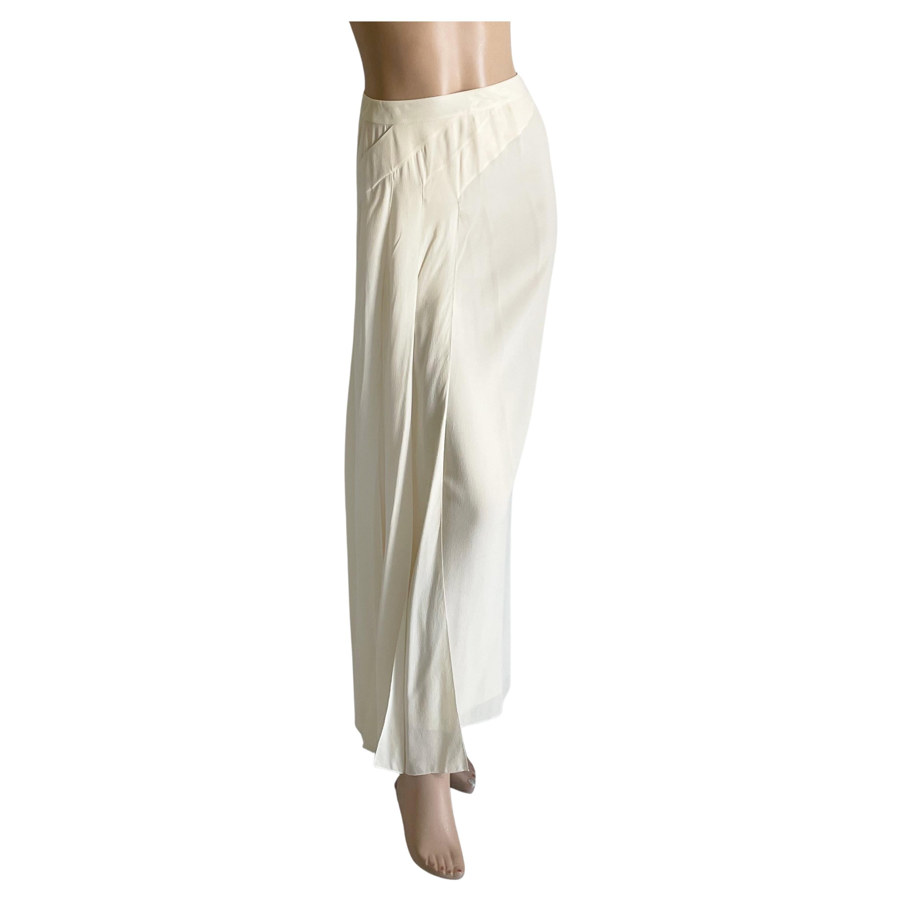 Chanel Skirt Long Asymmetric Panels Silk Crepe Maxi Spring 1999 Vintage en venta
