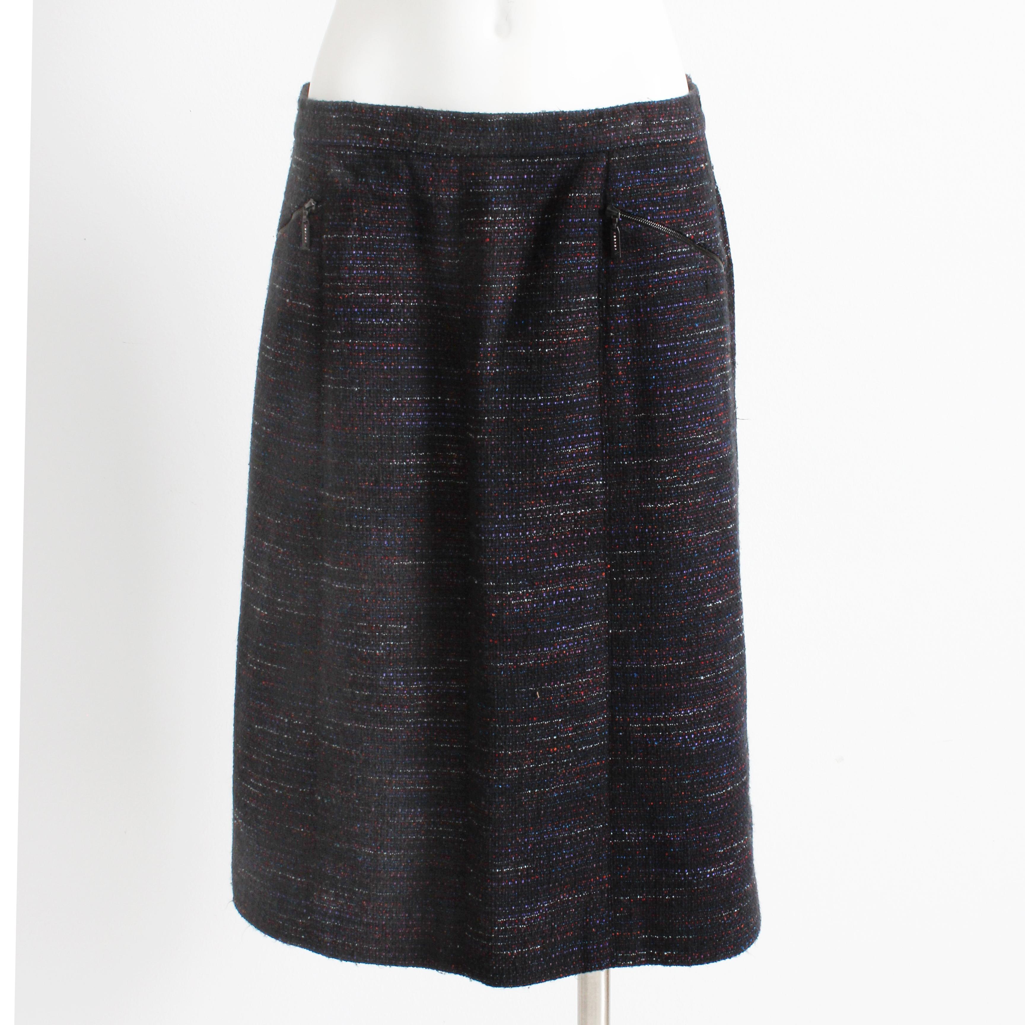 Chanel Skirt Multicolor Cotton Blend Tweed Pencil Style 02A Collection Size 40 In Good Condition For Sale In Port Saint Lucie, FL