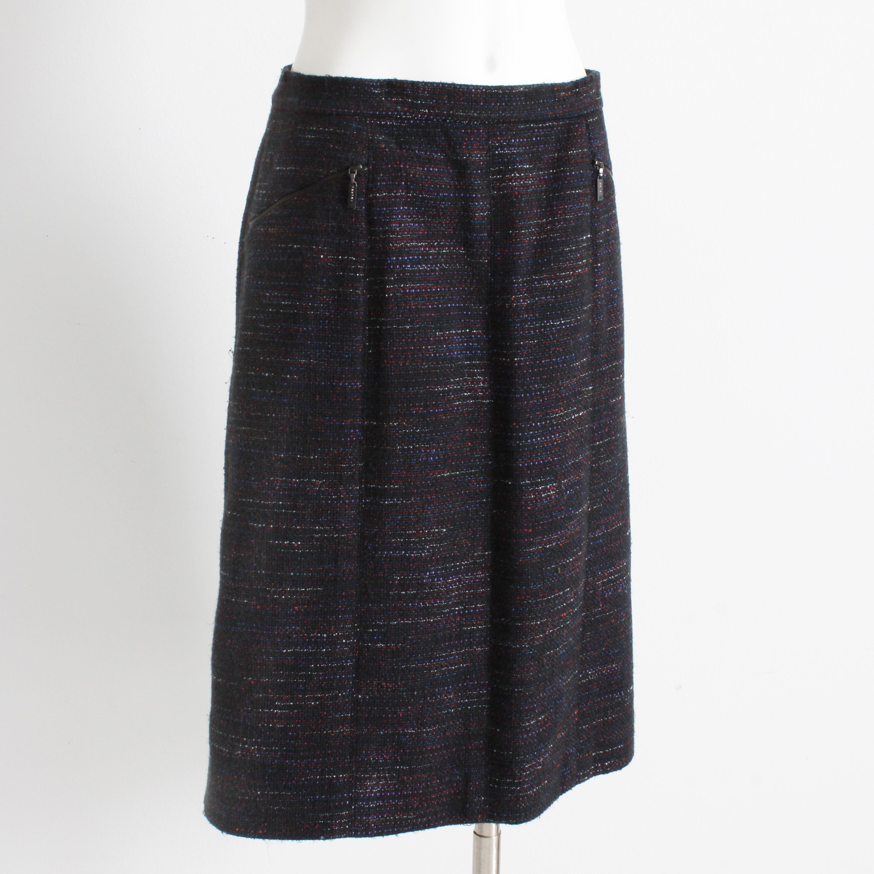 Chanel Skirt Multicolor Cotton Blend Tweed Pencil Style 02A Collection Size 40 For Sale 1