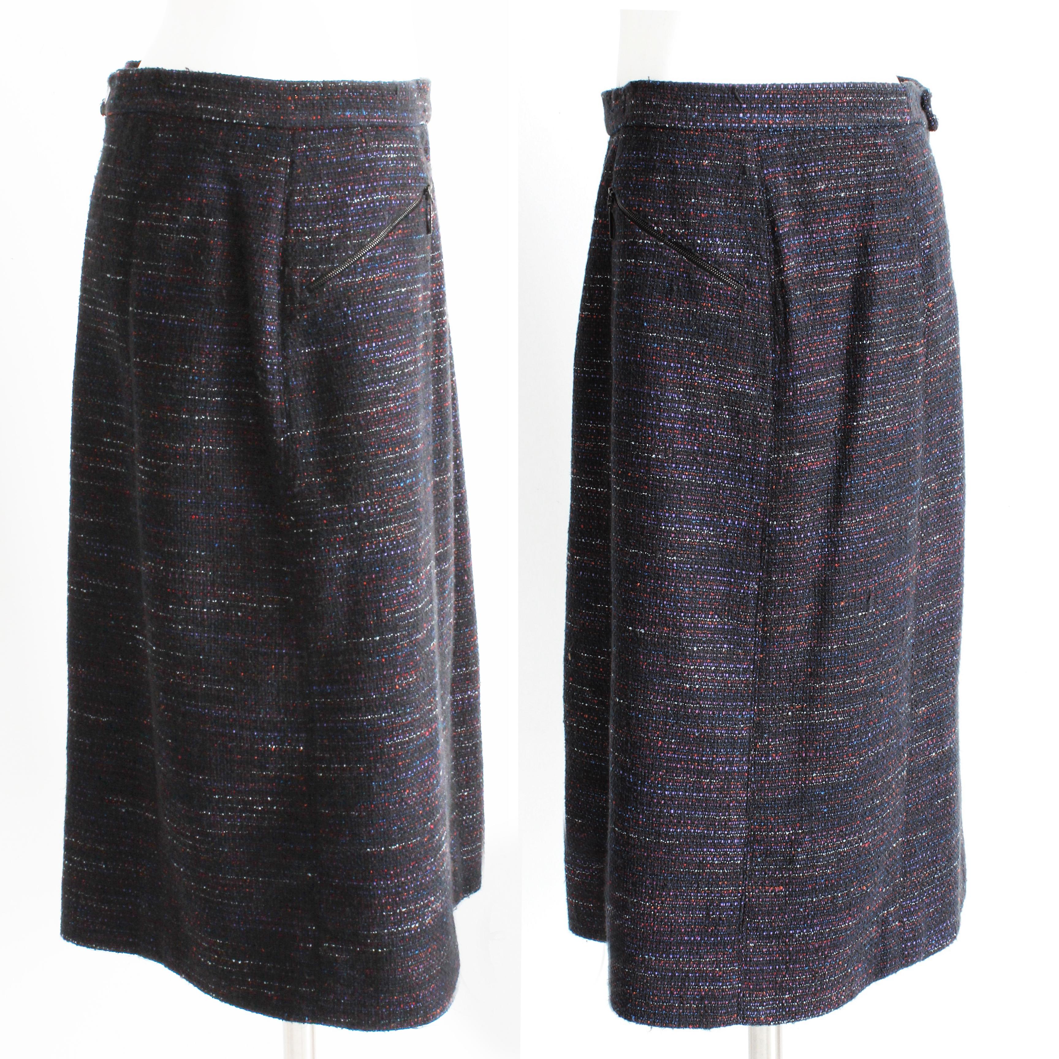 Chanel Skirt Multicolor Cotton Blend Tweed Pencil Style 02A Collection Size 40 For Sale 2
