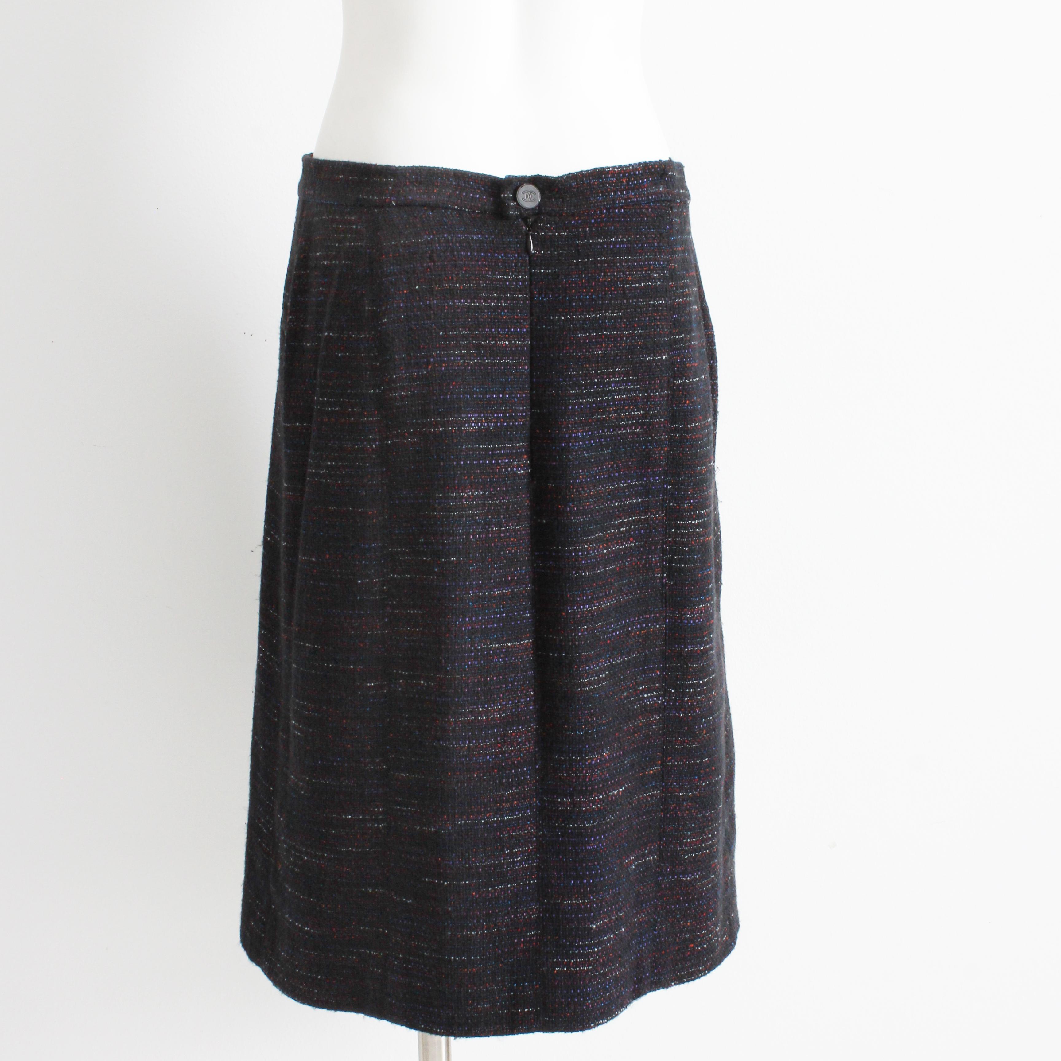 Chanel Skirt Multicolor Cotton Blend Tweed Pencil Style 02A Collection Size 40 For Sale 3