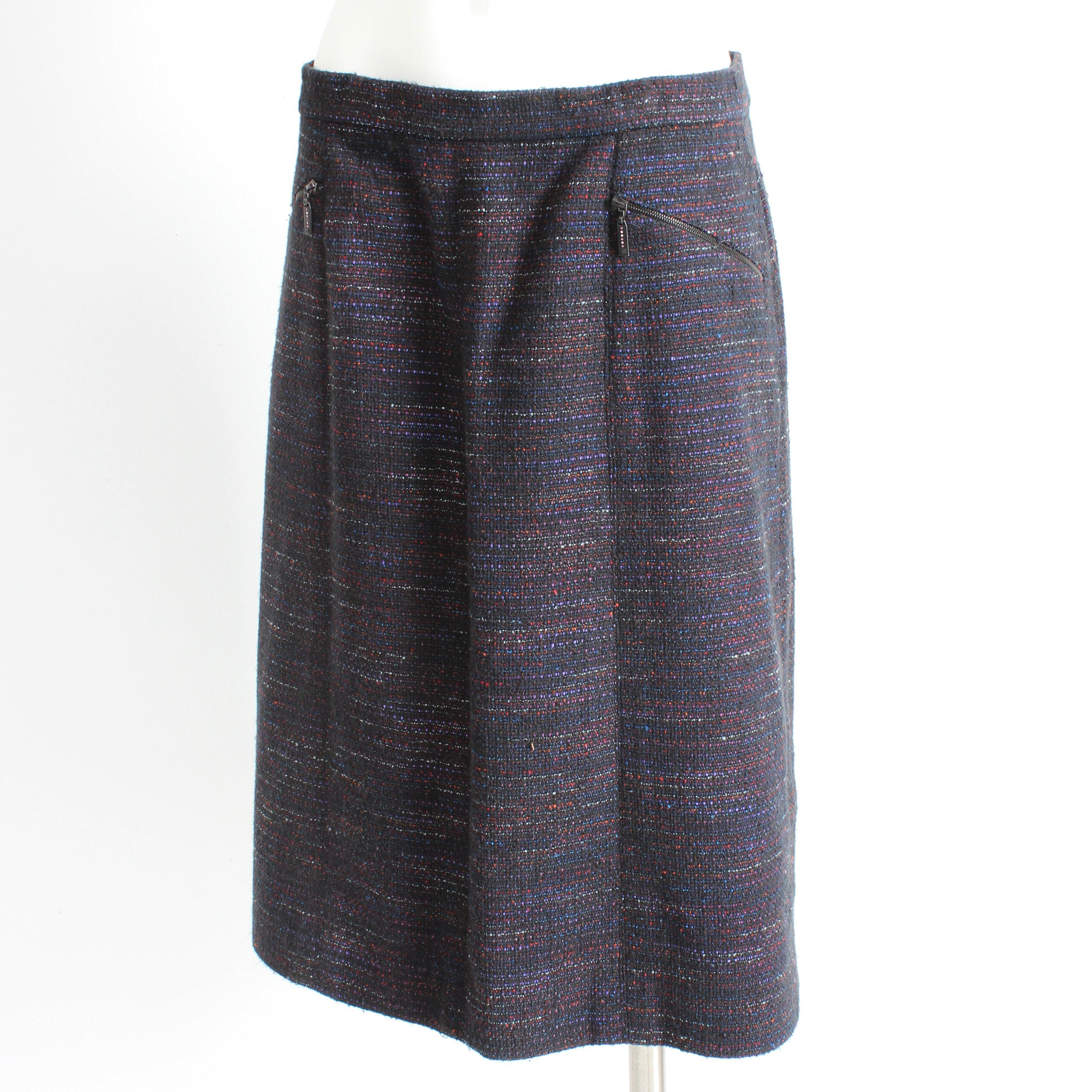 Chanel Skirt Multicolor Cotton Blend Tweed Pencil Style 02A Collection Size 40 For Sale 4