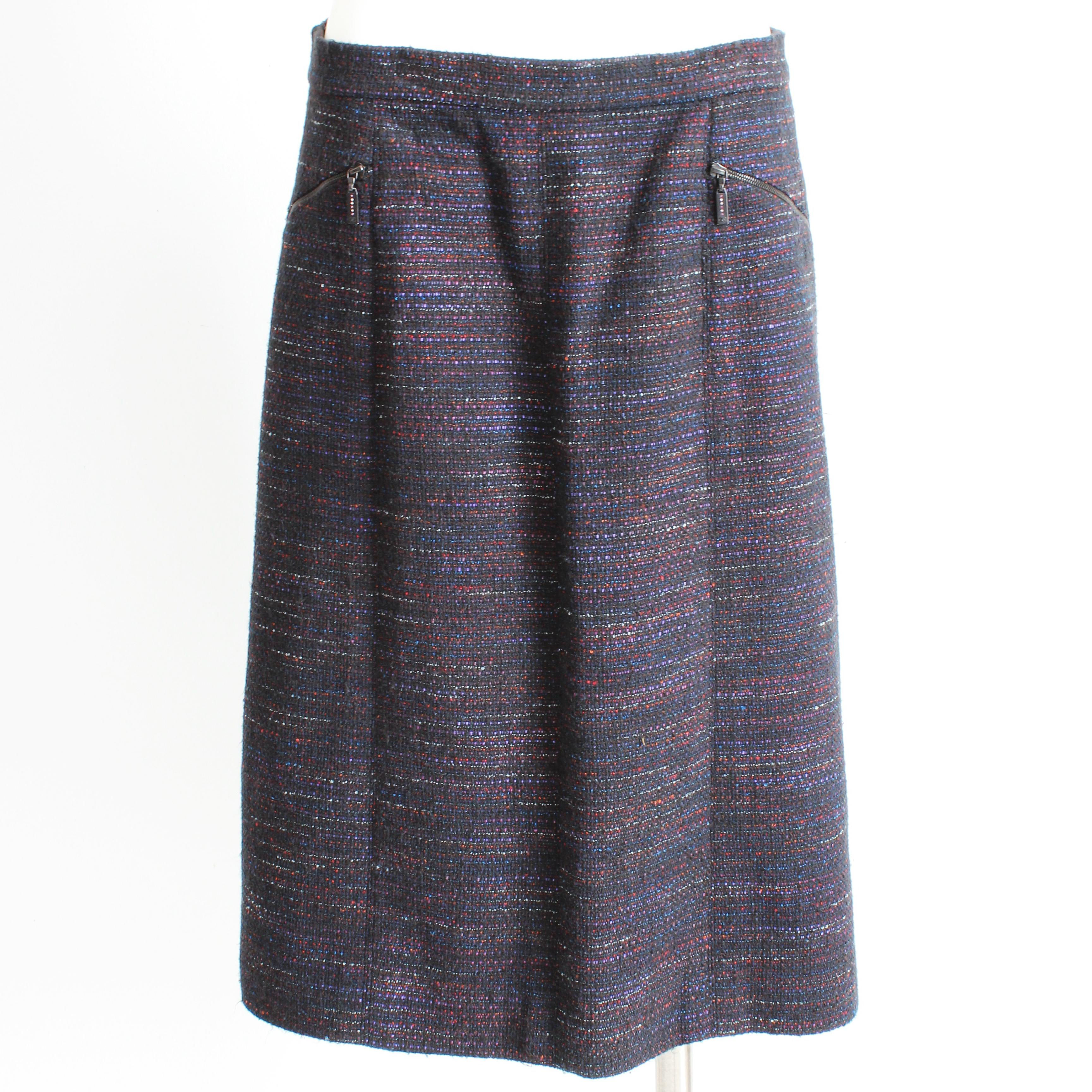 Chanel Skirt Multicolor Cotton Blend Tweed Pencil Style 02A Collection Size 40 For Sale 5